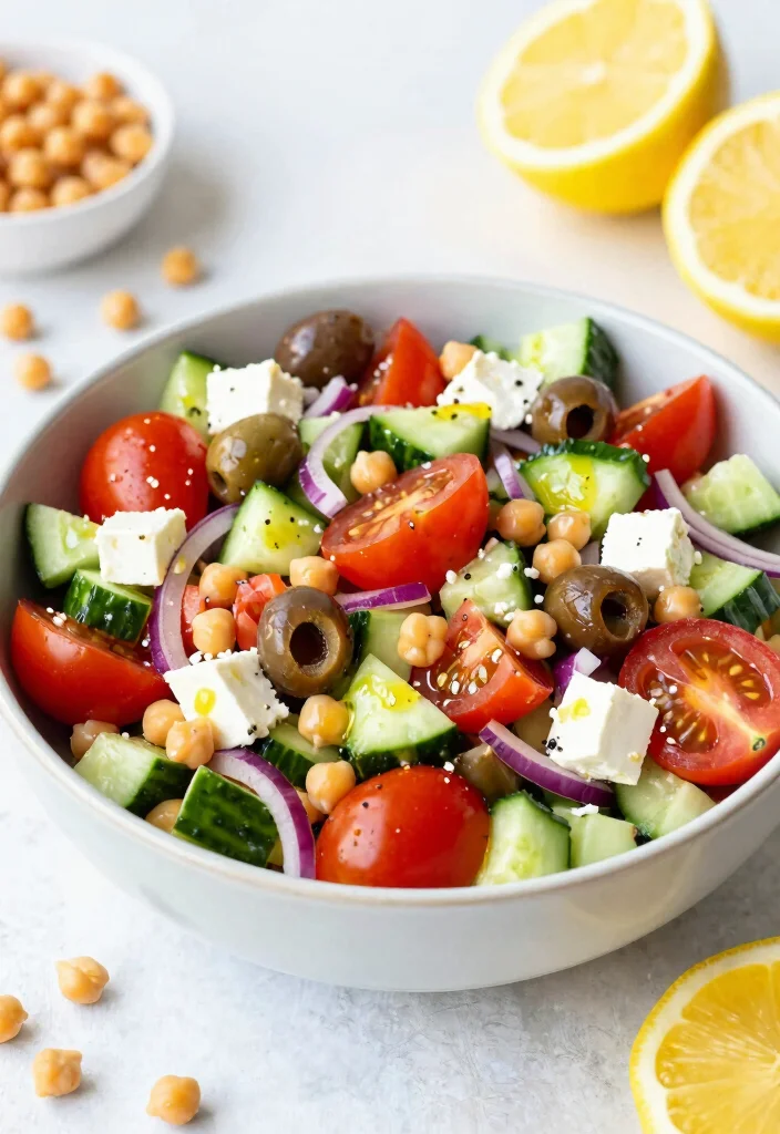 12 Vegetarian Keto Recipes for Low Carb Meatless Meals 89 12 Vegetarian Keto Recipes for Low Carb Meatless Meals - 9. Greek Chickpea Salad 1