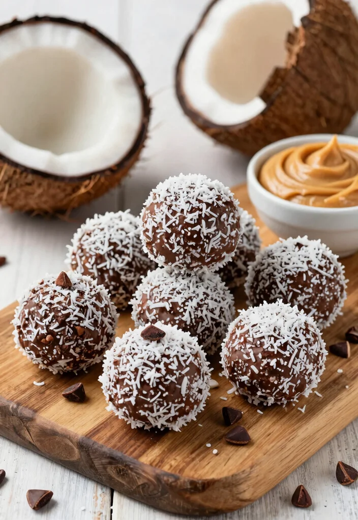 14 Chocolate Dessert Recipes for Rich and Easy Sweet Treats - 3. Chocolate Coconut Energy Bites 1