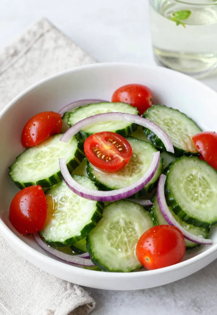14 Low Calorie Dinner Recipes for Light Filling Meals - 11. Refreshing Cucumber Salad 1
