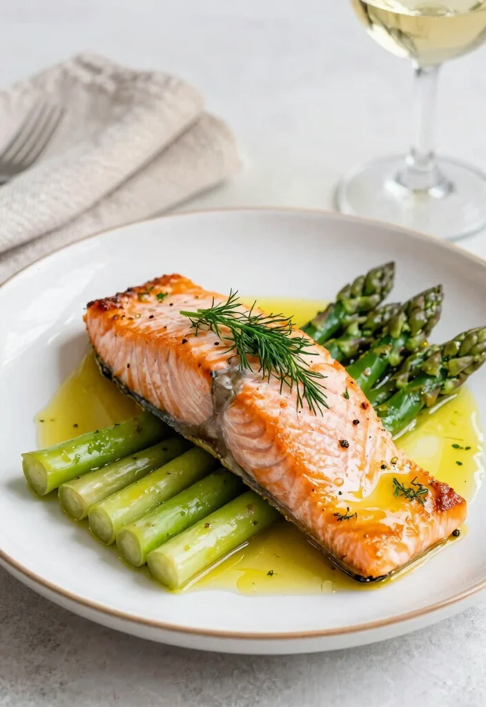 14 Low Calorie Dinner Recipes for Light Filling Meals - 6. Baked Salmon with Asparagus 1